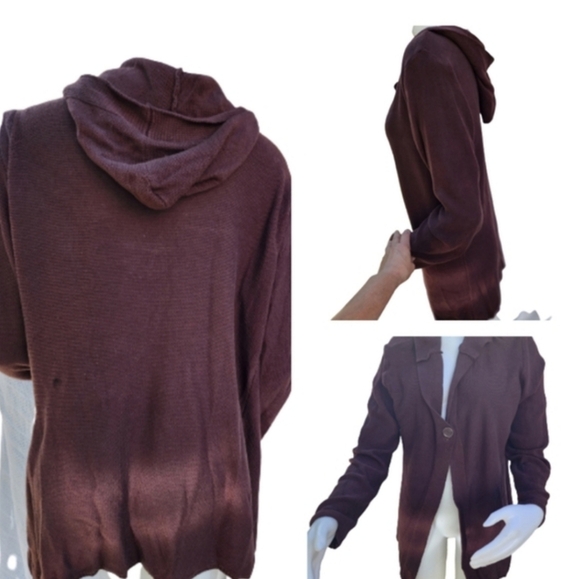 Kikit Plus‎ Size Brown hooded sweater 1X - Picture 4 of 12